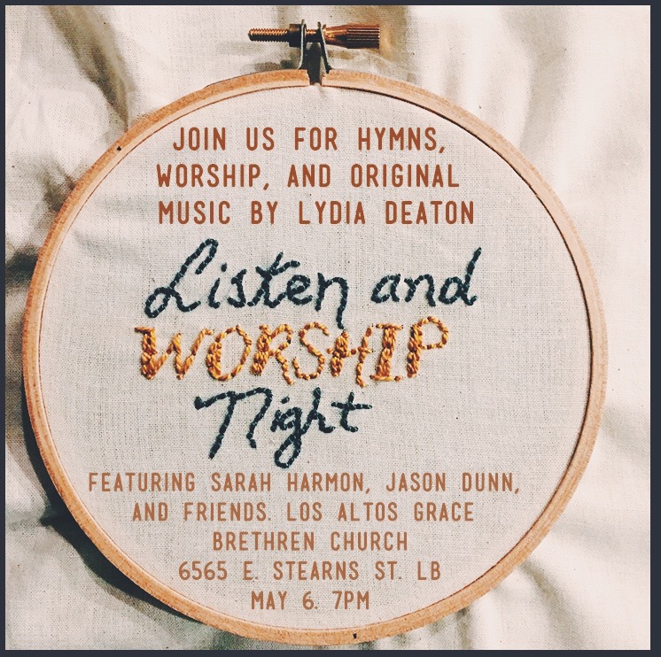 Listen & Worship Night May 6 at 7pm
