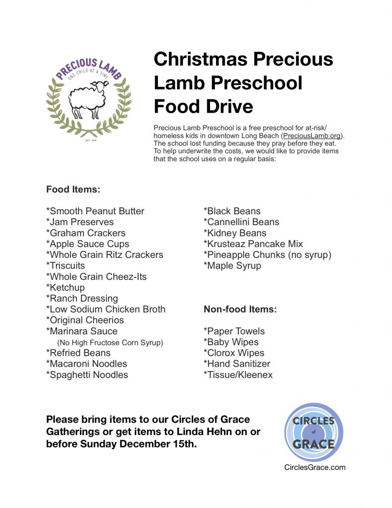 Precious Lamb Food Drive