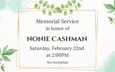 Nonie Cashman Memorial Service