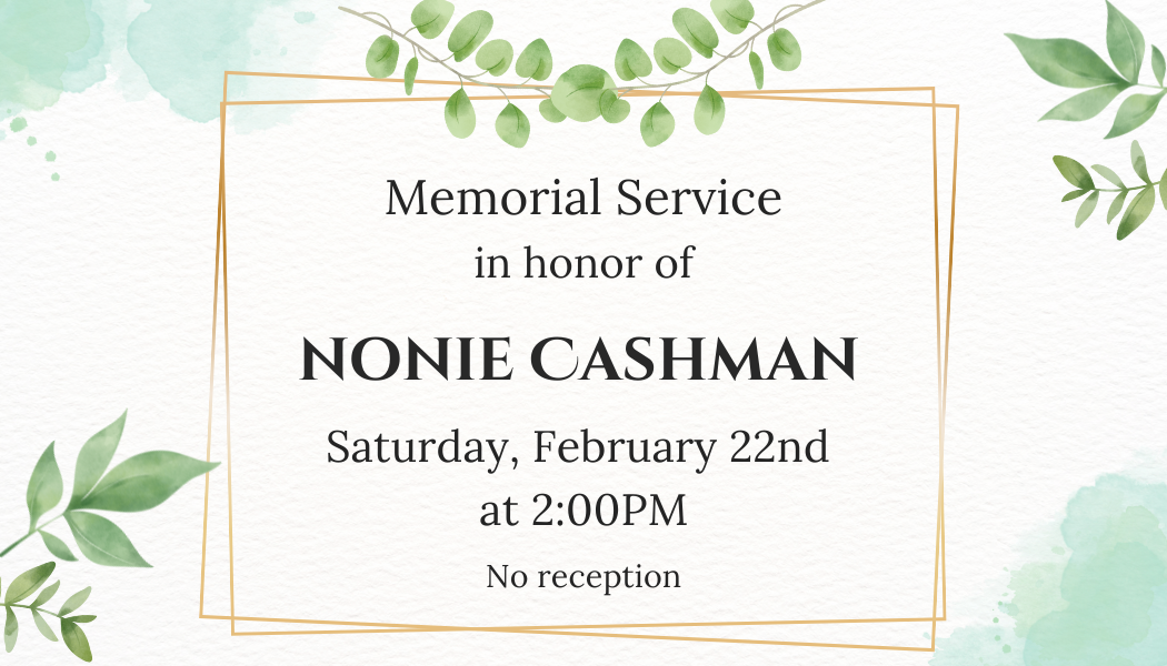 Nonie Cashman Memorial Service